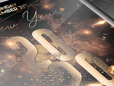 2020 New Year Flyer - Winter PSD Template end of the year new year affair new year bash new year dj battle new year flyer design new year party new year psd template nye night flyer