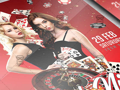 Sexy Poker Night Flyer - Club PSD Template casino flyer casino flyer design casino psd template online casino psd online poker psd poker flyer design poker game flyer poker game template