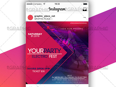 Electro Party – Social Media Video Template for Instagram club video flyer club video psd social media psd video flyer psd video flyer template video psd video template