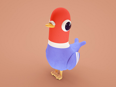 gur-gur 3d bird character cinema4d illustration octane pigeon