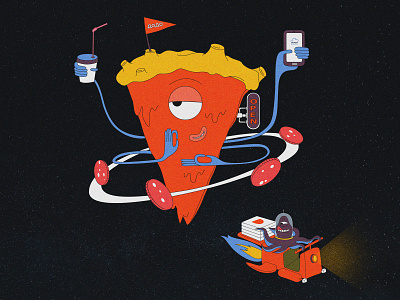 dodo planet illustration pizza planet space vector