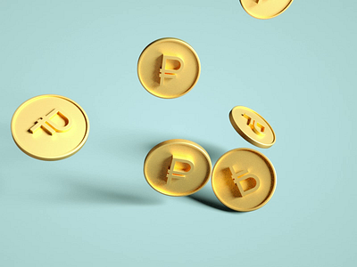 coins 3d cinema4d coin octane rouble