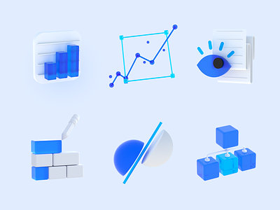 icons pack for Phenomenon Studio project 3d chart cinema4d corporate graph icon illustration octane statistics