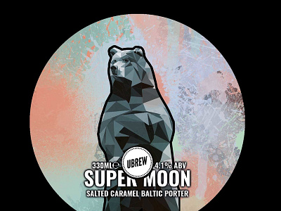 Supermoon - salted caramel baltic stout beer art beer branding design geometric art gradient illustration megabear