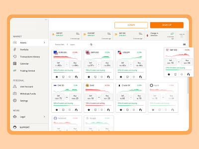 Trading Platform app design icon ui ux vector