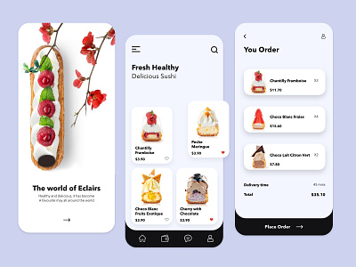 Eclairs Delivery App Concept UX UI app design icon typography ui ux