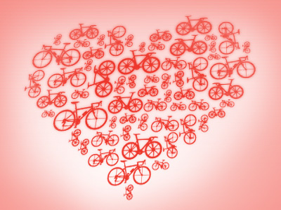 I Heart Cycling cycling heart logo pattern t shirt
