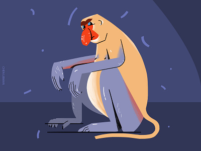 The Proboscis Monkey animal art animals art biology design digitalart facts illustration illustrator photoshop project strange visual art wacom weird