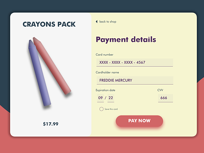 card checkout dailyui day2 interface