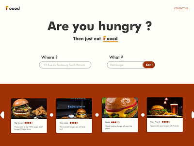Landing page, searching food 3 dailyui food landingpage