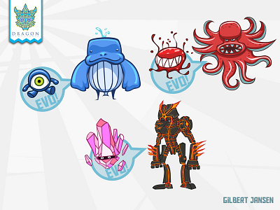 Evo 3 character creature illustration vector
