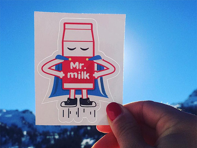Mr.milk Superhero character freshmilk mrmilk sticker superheroes