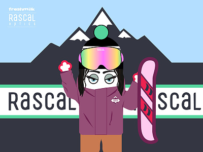 Freshmilk for Rascal Optics illustration mountain mrmilk ski ski google snowboard winter