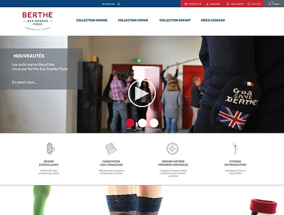 Homepage E-Commerce, Berthe aux Grands Pieds audit ecommerce ui ux