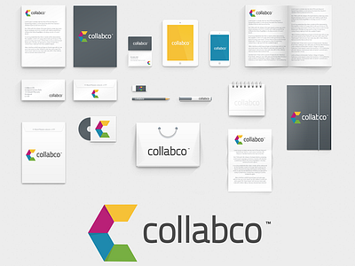 Collabco rebrand brand flat identity logo rebrand stationary