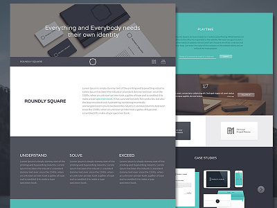 Roundly Square Website Design agency branding flat landing page photoshop studio ui web website