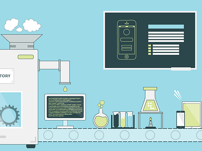 Crumbs Lab process app draw holding page illustrate illustration science