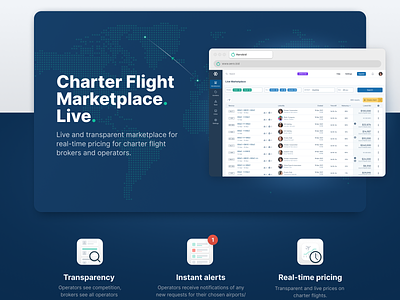 Flight Marketplace clean design hero icon illustration landing page product design saas ui ux web website
