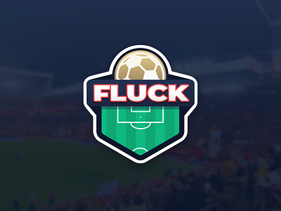 Fluck Logo app app icon badge ball brand branding clean emblem football footy gradient illustration logo logos mark pitch soccer sticker