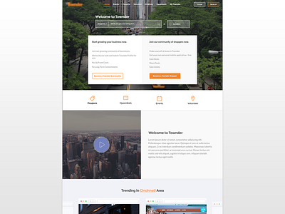 Townder Landing Page app homepage landing page startup web website