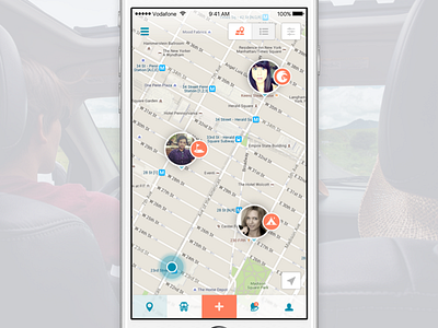 Ride Finder app application carpool drive ios map ride ride share ui