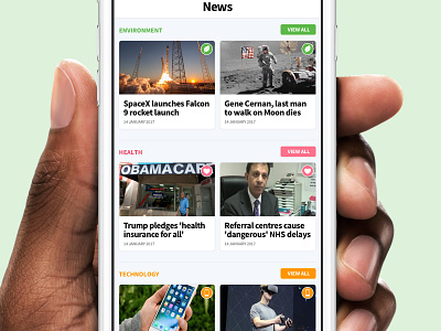 Stock App - News Feed app article category clean design ios ios10 iphone news simple stock ui
