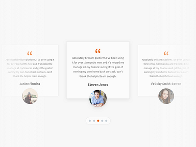 Testimonials client design feedback quote sider testimonials ui ux website