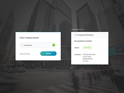 Company Locator (Final Part of Registration) clean company design form input locator register registration sign up ui ux