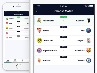 Match Selector app bet betting design football gambling ios iphone soccer ui ux