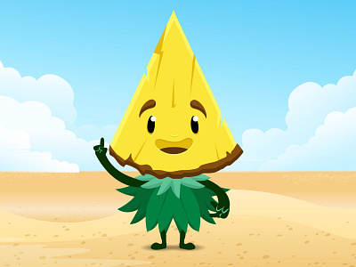 Pineapple character ananas comic desert fruit illustrator pineapple