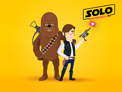 Solo : A Bromance Story blaster bromance characters chewbacca george lucas guerre des étoiles han solo illustration love star wars starwars wookie