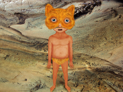 Enfant Sauvage beach digital painting fox wild child