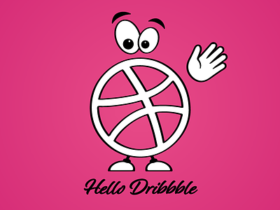 Dribbble thank art comics creature design hello hello dribbble pink sketch