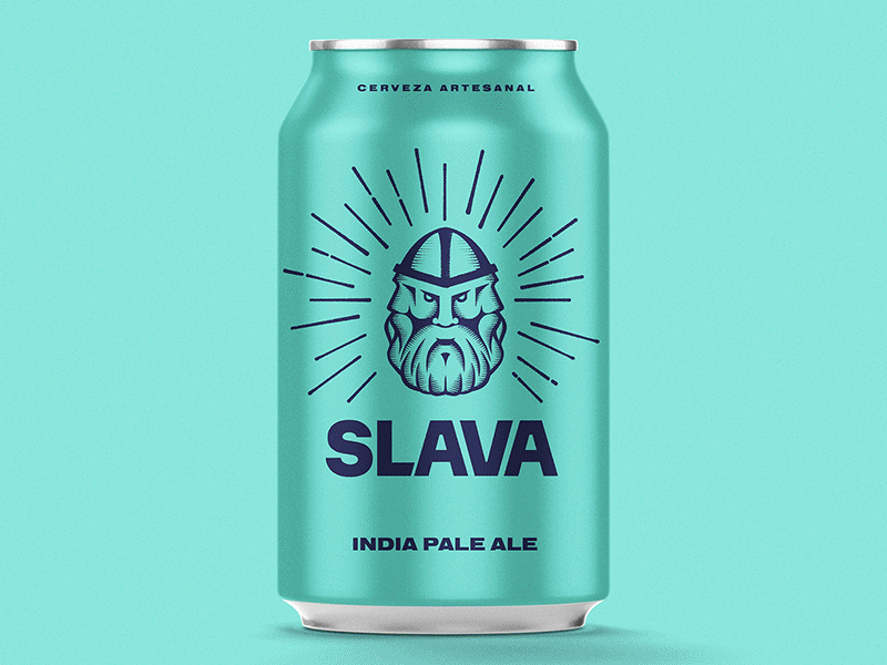 Slava beer branding beer can slavic