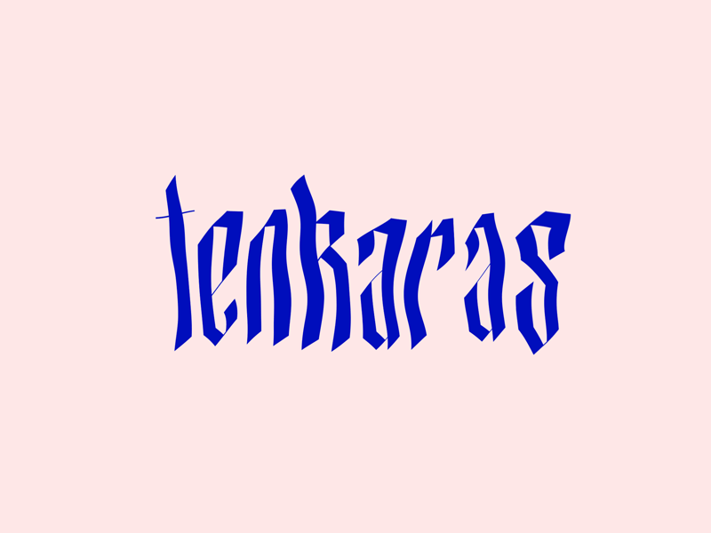 Tenkaras blackletter custom typeface geometric gothic lettering typography warped wavy