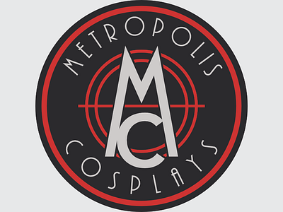 Metropolis Cosplays Logo art deco branding cosplay die cut sticker illustration logo retro sticker swag typeface typography vintage