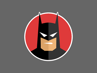 The Dark Knight - Revised batman batman the animated series black btas cartoon dark knight dc red sticker