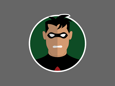 Robin batman batman the animated series black btas cartoon dark knight dc dick grayson red robin sticker
