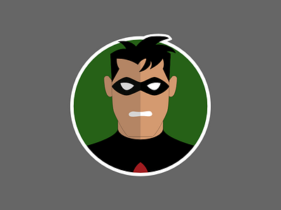 Updated Robin batman batman the animated series black btas cartoon dark knight dc dick grayson red robin sticker
