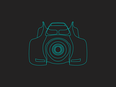 1989 Batmobile Line Art Vector