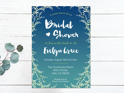 Bridal Shower Invitations bridal bridal shower invite print print design vector