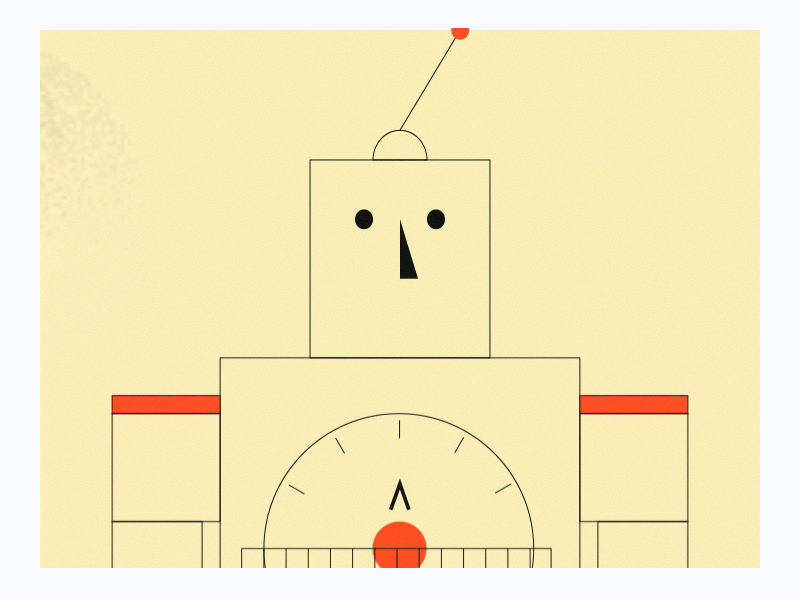 Meet "Der Roboter" android animation cycle design illustration motion orange retro robo robot trend vintage walk walkcycle walking