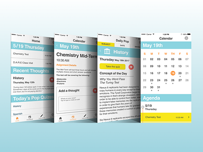 Insight Mobile App calendar education mobile ui