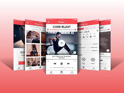 Fitness App fitness mobile music ui workout