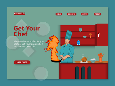 Illustration for Chef Hiring website- Kitchen.co