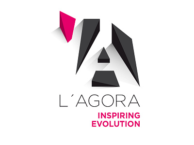 L'Agora logo geometric design logo design perspective