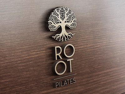 Roots logo illustration logo logodesign pilates roots wood wooden