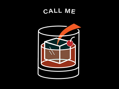 Call Me Old Fashioned art direction cocktail design line art logo minimal old fashioned