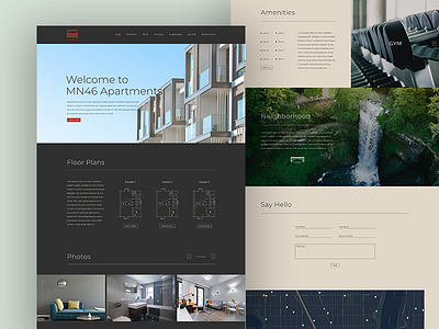 MN46 Apartment Site apartment art direction branding design layout logo minimal minneapolis modern typogaphy ui ux web design