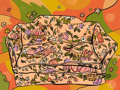Groovy Couch 70s couch drawing groovy illustration mixed media pattern procreate sketchbook trippy